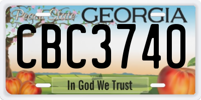 GA license plate CBC3740