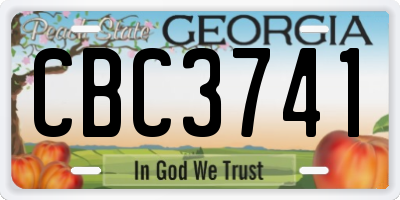 GA license plate CBC3741