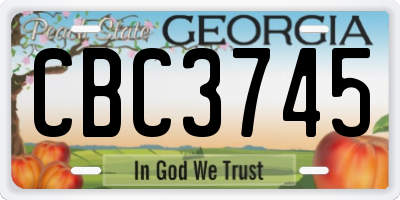 GA license plate CBC3745