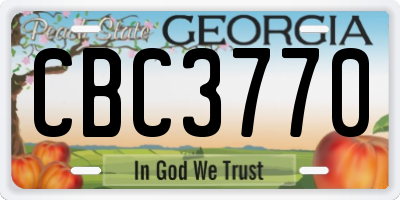 GA license plate CBC3770