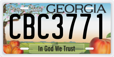 GA license plate CBC3771