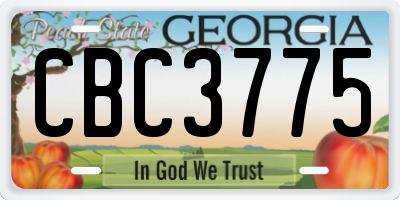GA license plate CBC3775