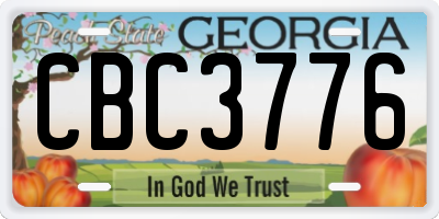 GA license plate CBC3776