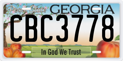 GA license plate CBC3778