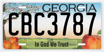 GA license plate CBC3787