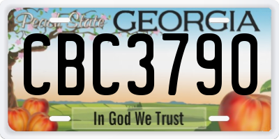 GA license plate CBC3790