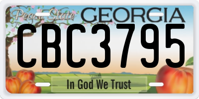 GA license plate CBC3795