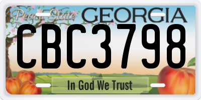 GA license plate CBC3798