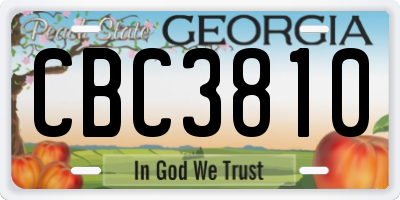 GA license plate CBC3810