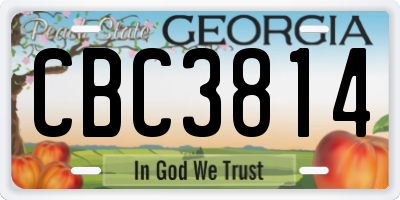 GA license plate CBC3814