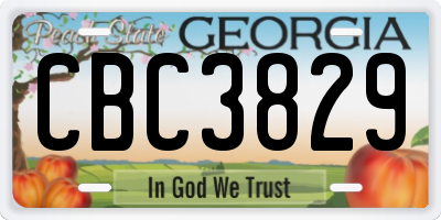 GA license plate CBC3829
