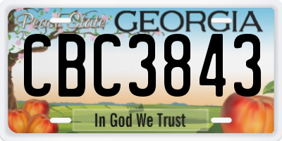 GA license plate CBC3843
