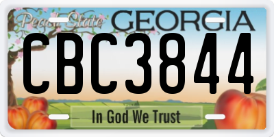 GA license plate CBC3844