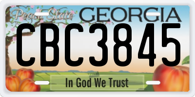 GA license plate CBC3845