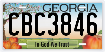 GA license plate CBC3846