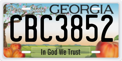 GA license plate CBC3852