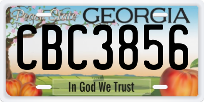 GA license plate CBC3856
