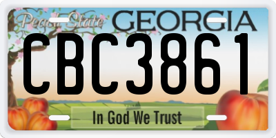 GA license plate CBC3861