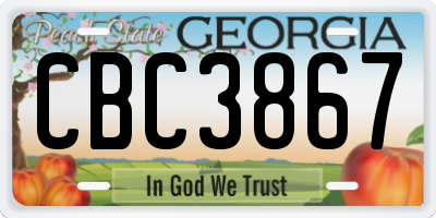 GA license plate CBC3867