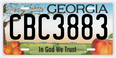 GA license plate CBC3883