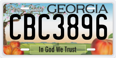 GA license plate CBC3896