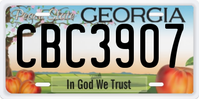 GA license plate CBC3907