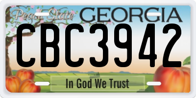 GA license plate CBC3942