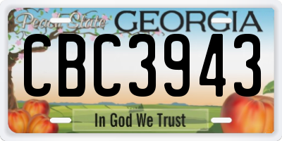 GA license plate CBC3943