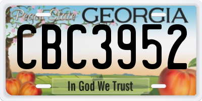 GA license plate CBC3952