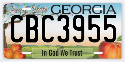 GA license plate CBC3955
