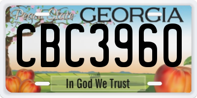 GA license plate CBC3960