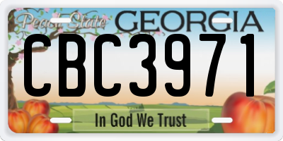 GA license plate CBC3971