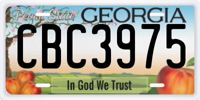 GA license plate CBC3975