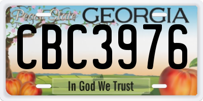 GA license plate CBC3976