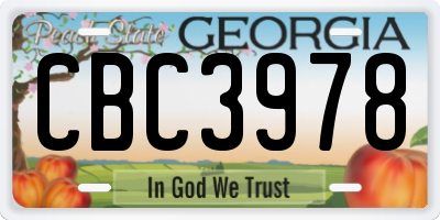 GA license plate CBC3978