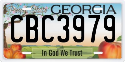 GA license plate CBC3979