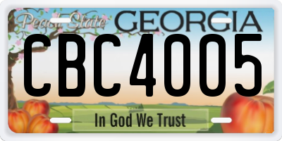 GA license plate CBC4005