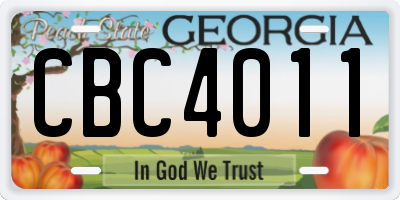 GA license plate CBC4011