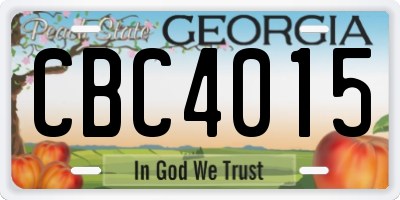 GA license plate CBC4015