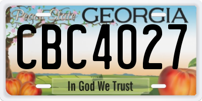 GA license plate CBC4027