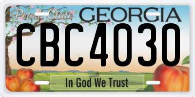 GA license plate CBC4030
