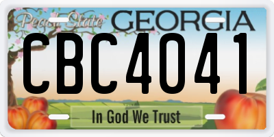 GA license plate CBC4041