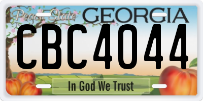 GA license plate CBC4044