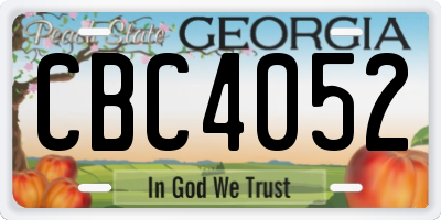 GA license plate CBC4052