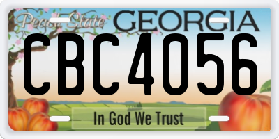 GA license plate CBC4056