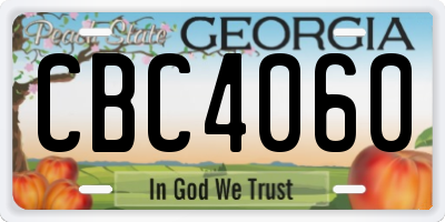 GA license plate CBC4060