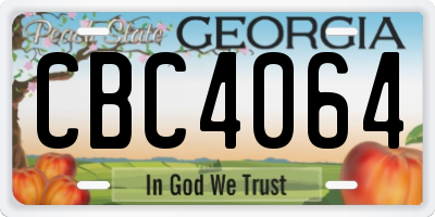 GA license plate CBC4064