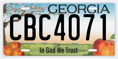 GA license plate CBC4071