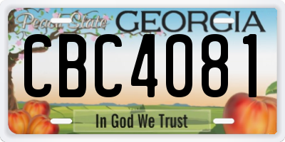 GA license plate CBC4081