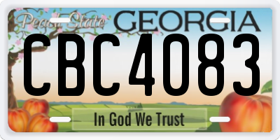 GA license plate CBC4083